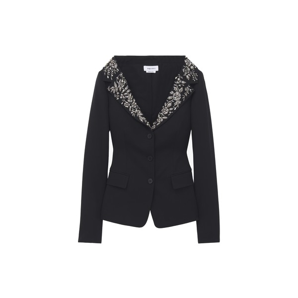Alexander McQueen Embroidered Off-the-shoulder Harness Jacket