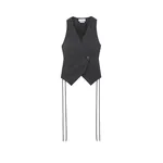 Alexander McQueen Flecked Pinstripe Corset Laced Waistcoat - Jackets - British Luxury Tailoring at Coveti