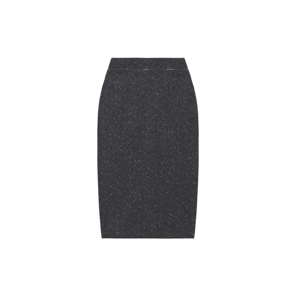 Alexander McQueen Flecked Pinstripe Slashed Zip Pencil Skirt - Skirts - British Luxury Tailoring at Coveti