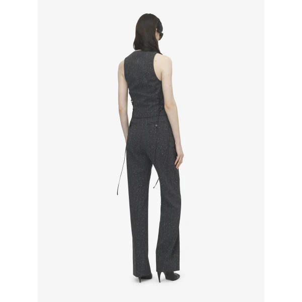 Alexander McQueen Flecked Pinstripe Tailored Trousers, view 4