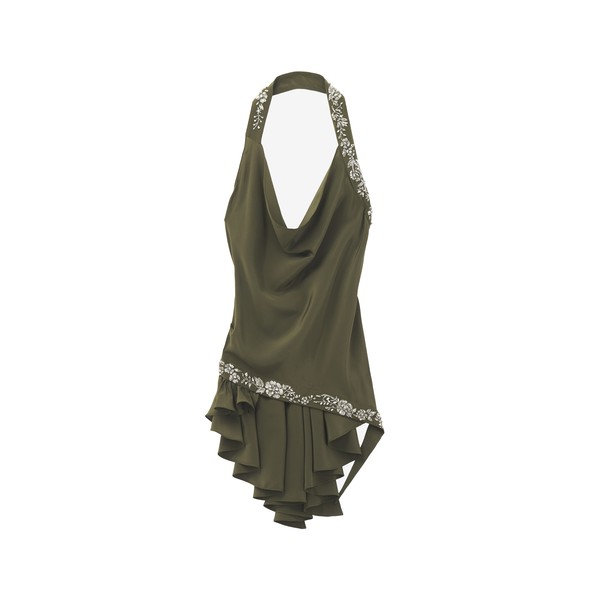 Alexander McQueen Floral Embroidery Asymmetric Top