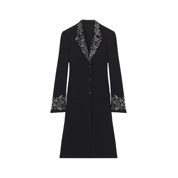 Alexander McQueen Floral Embroidery Coat - Coats - British Luxury Tailoring at Coveti