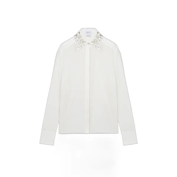 Alexander McQueen Floral Embroidery Shirt - Tops - British Luxury Tailoring at Coveti