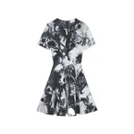 Alexander McQueen Floral Jacquard Mini Dress in Ivory/Black - Dresses - British Luxury Tailoring at Coveti