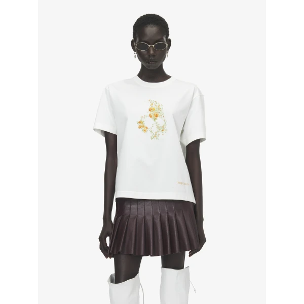 Alexander McQueen Floral Skull T-shirt Top, view 5