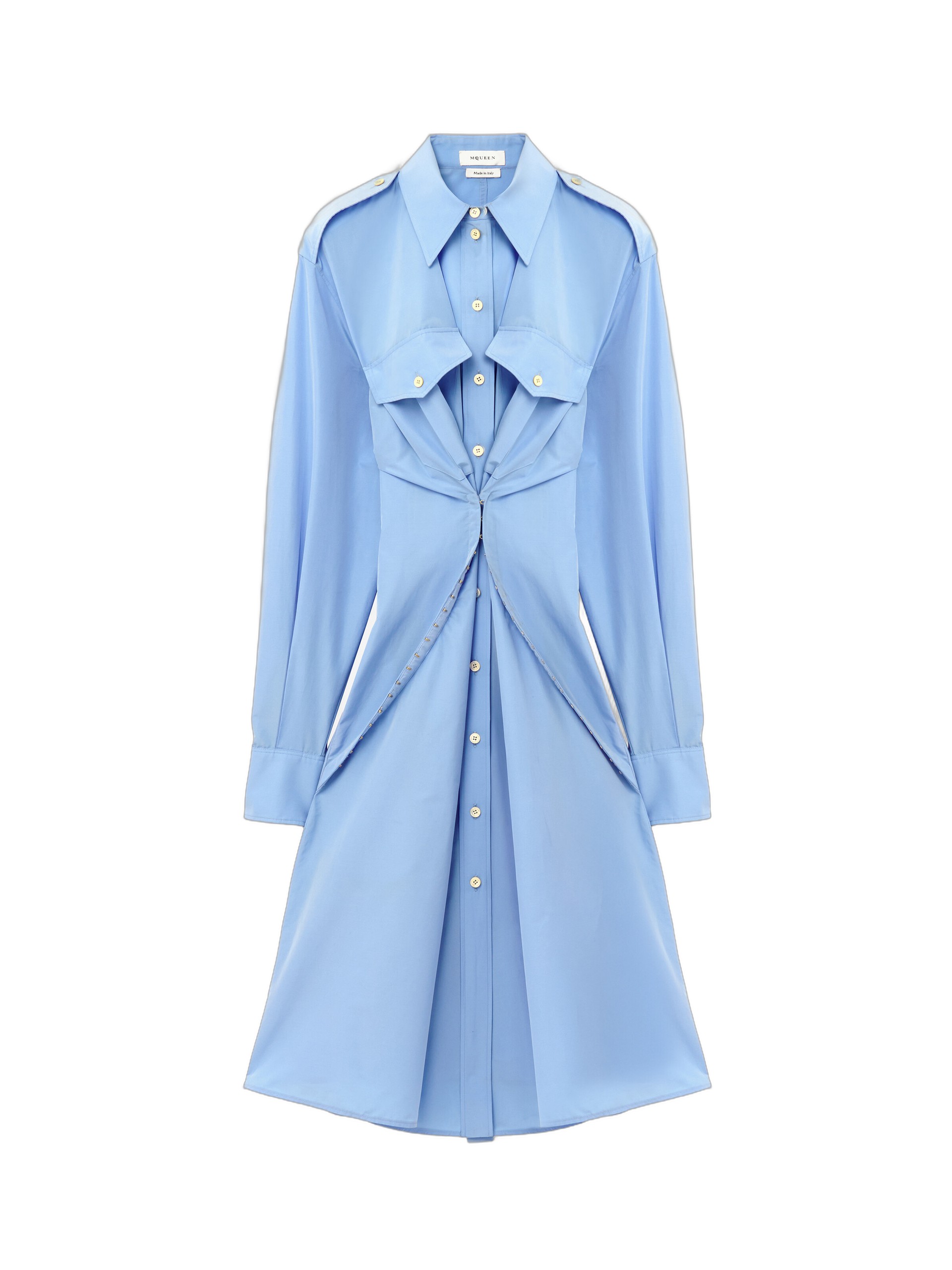Alexander McQueen Gathered Shirt Dress – Dresses – British Luxury Tailoring at Coveti Alexander McQueen Gathered Shirt Dress - Dresses - British Luxury Tailoring at Coveti