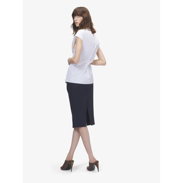 Alexander McQueen Gathered Short-Sleeved Shirt, view 4