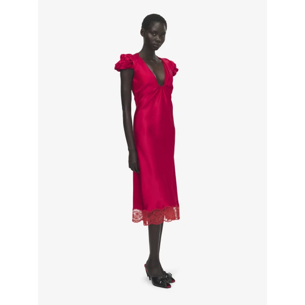 Alexander McQueen Gathered Sleeve Midi Dress, view 3
