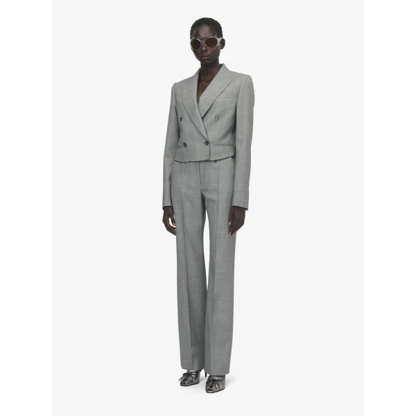 Alexander McQueen Grisaille Wool Tailored Trousers, view 2