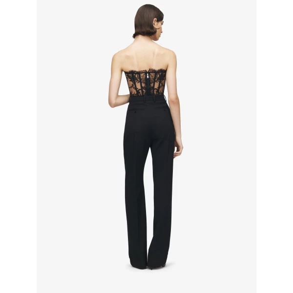 Alexander McQueen Lace Corset in Black Top, view 4