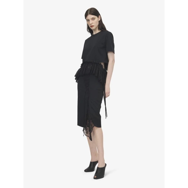Alexander McQueen Lace Peplum T-shirt Top, view 2