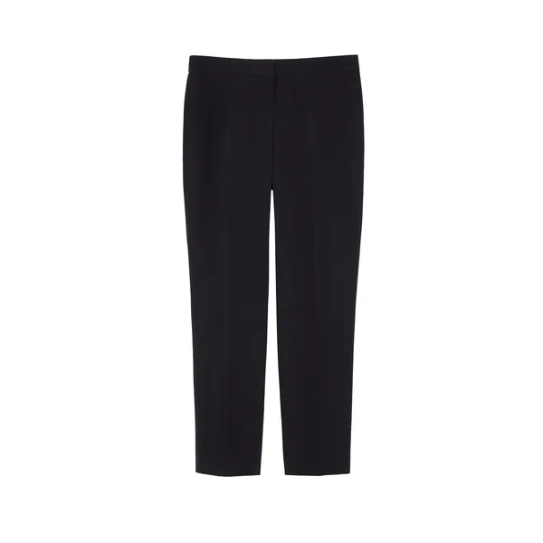 Alexander McQueen Leaf Crepe Cigarette Trouser in Black - Pants - British Luxury Tailoring at Coveti