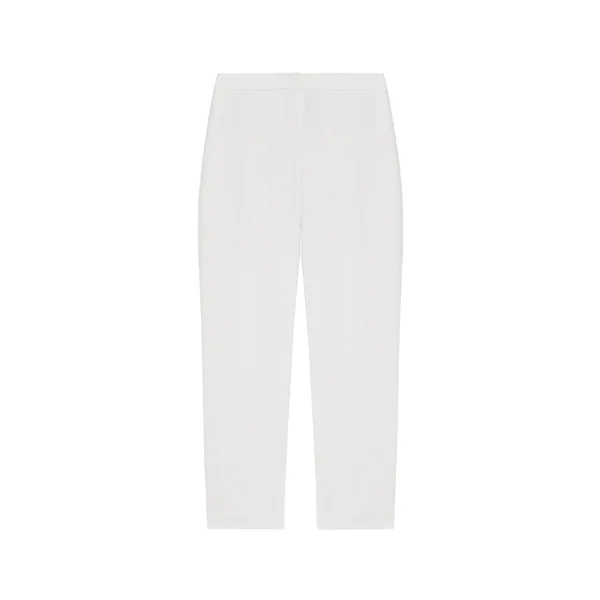 Alexander McQueen Leaf Crepe Cigarette Trouser in Light Ivory - Pants - British Luxury Tailoring at Coveti