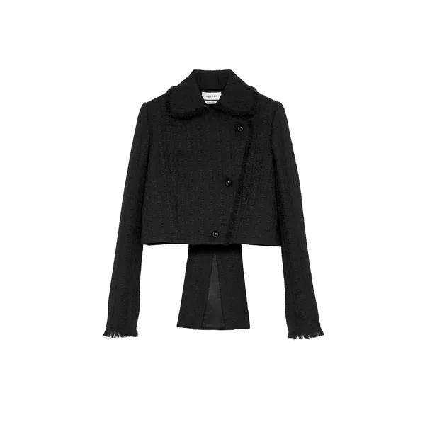 Alexander McQueen Light Tweed Cropped Jacket - Jackets - British Luxury Tailoring at Coveti