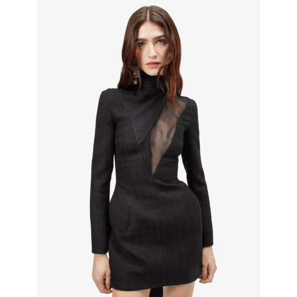 Alexander McQueen Light Tweed Evening Dress, view 5