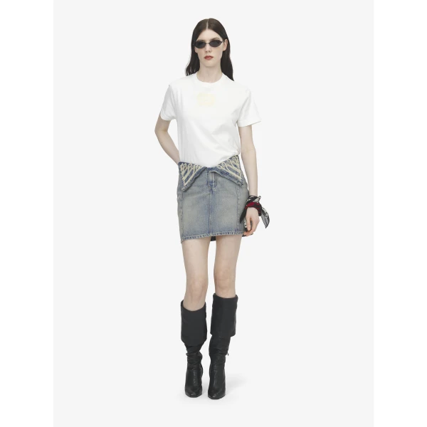 Alexander McQueen Metallic Frogging Fold Over Mini Skirt, view 2