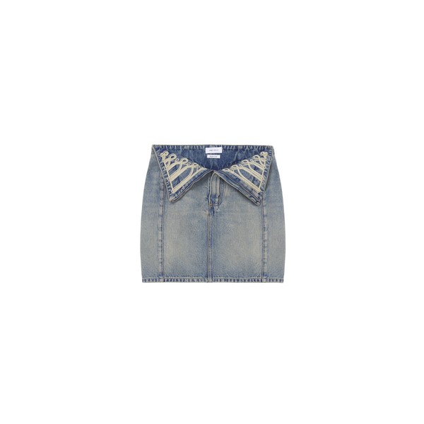 Alexander McQueen Metallic Frogging Fold Over Mini Skirt