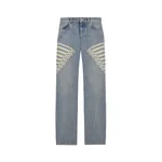 Alexander McQueen Metallic Frogging Straight Leg Jeans