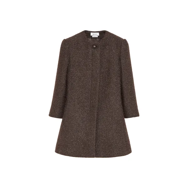 Alexander McQueen Metallic Tweed Coat - Coats - British Luxury Tailoring at Coveti