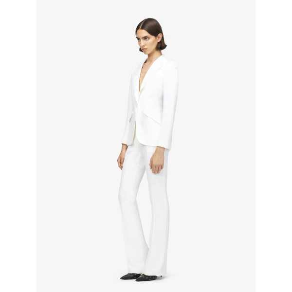 Alexander McQueen Narrow Bootcut Trousers in Light Ivory, view 3