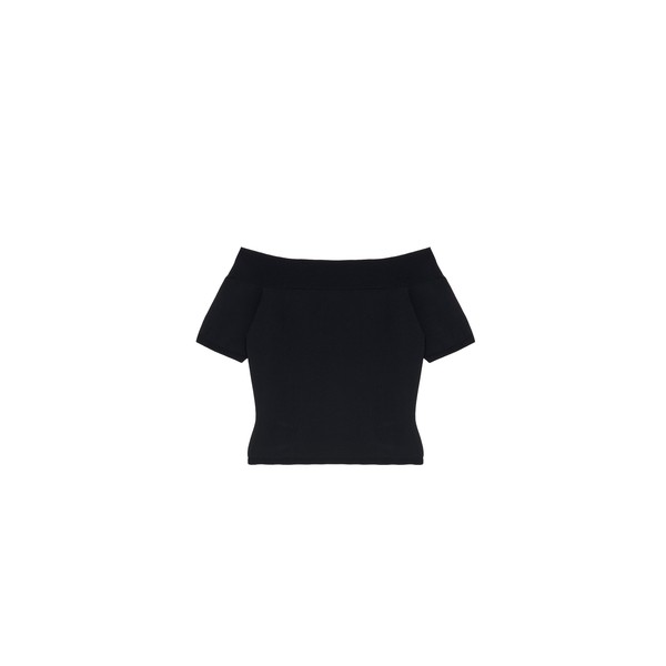 Alexander McQueen Off-The-Shoulder Knit Top - Knitwear - British Luxury Tailoring at Coveti