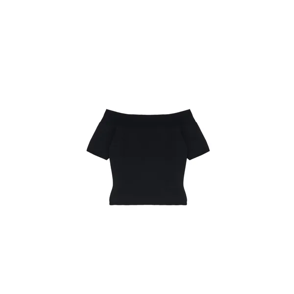Alexander McQueen Off-The-Shoulder Knit Top - Knitwear - British Luxury Tailoring at Coveti