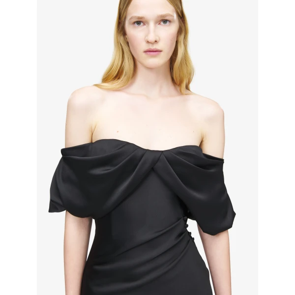 Alexander McQueen Off-the-shoulder Draped Evening Dress, view 5