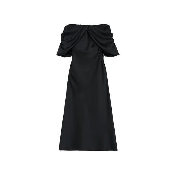 Alexander McQueen Off-the-shoulder Draped Evening Dress - Dresses - British Luxury Tailoring at Coveti