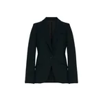 Alexander McQueen Peak Shoulder Leaf Crepe Jacket in Black