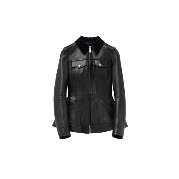 Alexander McQueen Peplum Leather Jacket - Jackets - British Luxury Tailoring at Coveti