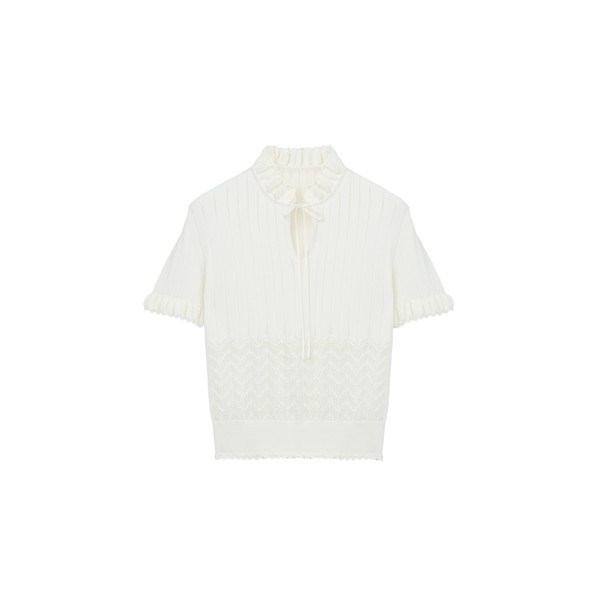 Alexander McQueen Pointelle Knit Top - Knitwear - British Luxury Tailoring at Coveti