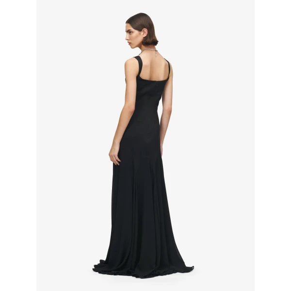 Alexander McQueen Satin Evening Dress, view 4