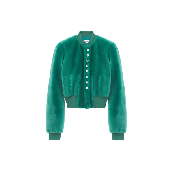 Alexander McQueen Shearling Bomber Jacket - Jackets - British Luxury Tailoring at Coveti