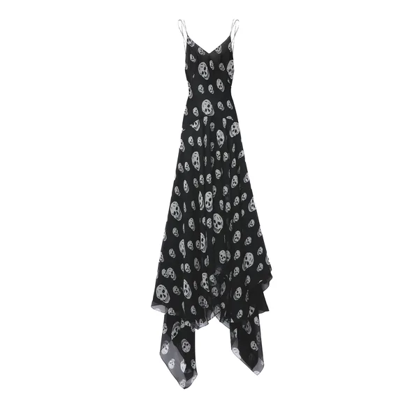 Alexander McQueen Silk Skull Print Evening Dress - Dresses - British Luxury Tailoring at Coveti