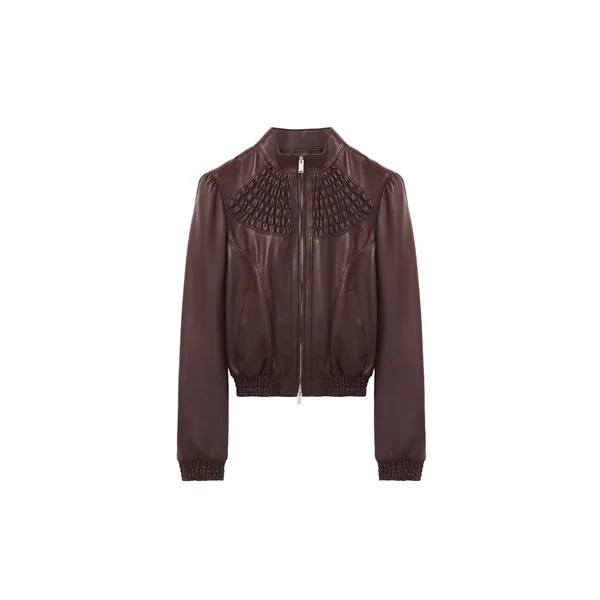 Alexander McQueen Smocking Leather Jacket - Jackets - British Luxury Tailoring at Coveti