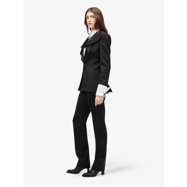 Alexander McQueen Waterfall Collar Single-breasted Jacket, view 3