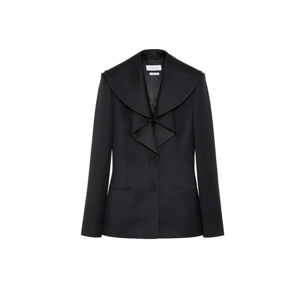 Alexander McQueen Waterfall Collar Single-breasted Jacket - Jackets - British Luxury Tailoring at Coveti
