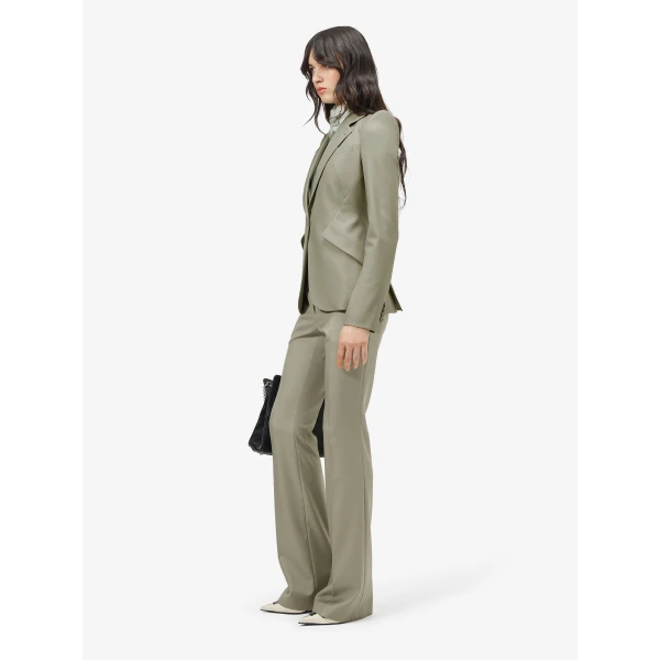 Alexander McQueen Wool Gabardine Single-breasted Jacket in Light Green - Jackets - British Luxury Tailoring at Coveti