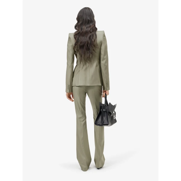 Alexander McQueen Wool Gabardine Single-breasted Jacket in Light Green - Jackets - British Luxury Tailoring at Coveti