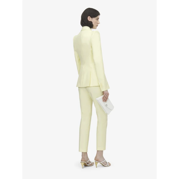 Alexander McQueen Wool Gabardine Single-breasted Jacket in Yellow - Jackets - British Luxury Tailoring at Coveti