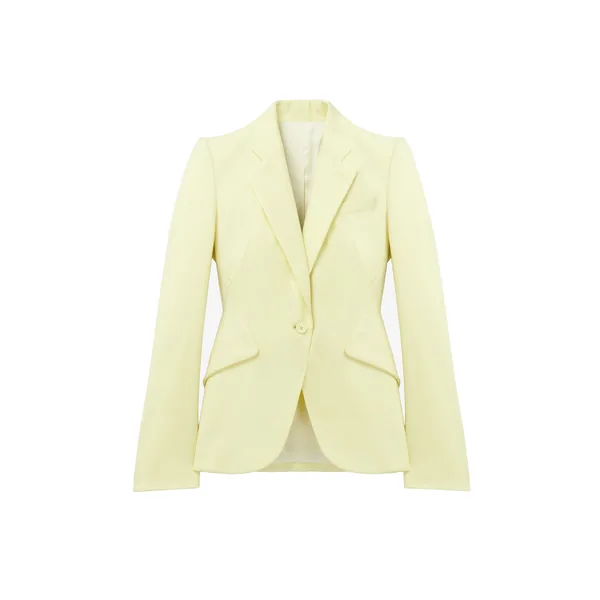 Alexander McQueen Wool Gabardine Single-breasted Jacket in Yellow - Jackets - British Luxury Tailoring at Coveti