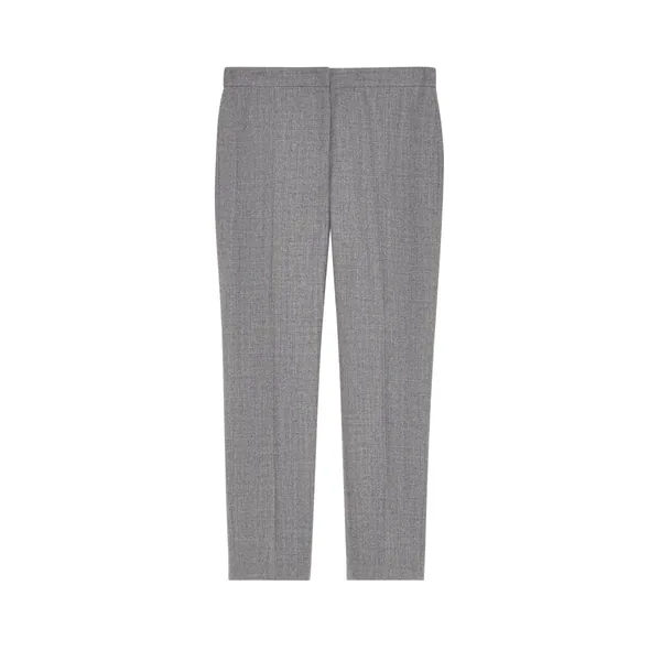 Alexander McQueen Wool Pinstripe Cigarette Trousers - Pants - British Luxury Tailoring at Coveti