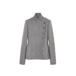 Alexander McQueen Wool Pinstripe Cross Lapel Jacket