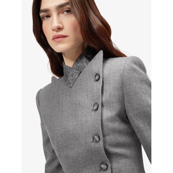 Alexander McQueen Wool Pinstripe Cross Lapel Jacket, view 5