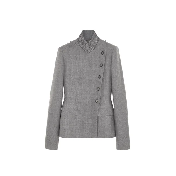 Alexander McQueen Wool Pinstripe Cross Lapel Jacket - Jackets - British Luxury Tailoring at Coveti