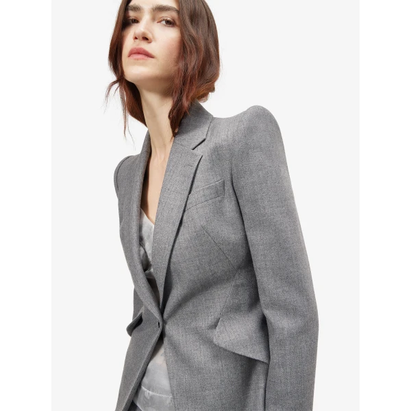 Alexander McQueen Wool Pinstripe Single-breasted Jacket, view 5