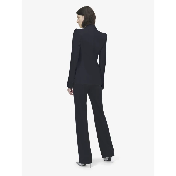 Alexander McQueen Wool Single-breasted Jacket in Indigo - Jackets - British Luxury Tailoring at Coveti