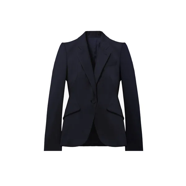 Alexander McQueen Wool Single-breasted Jacket in Indigo - Jackets - British Luxury Tailoring at Coveti
