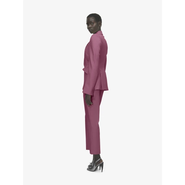 Alexander McQueen Wool Single-breasted Jacket in Pink, view 3