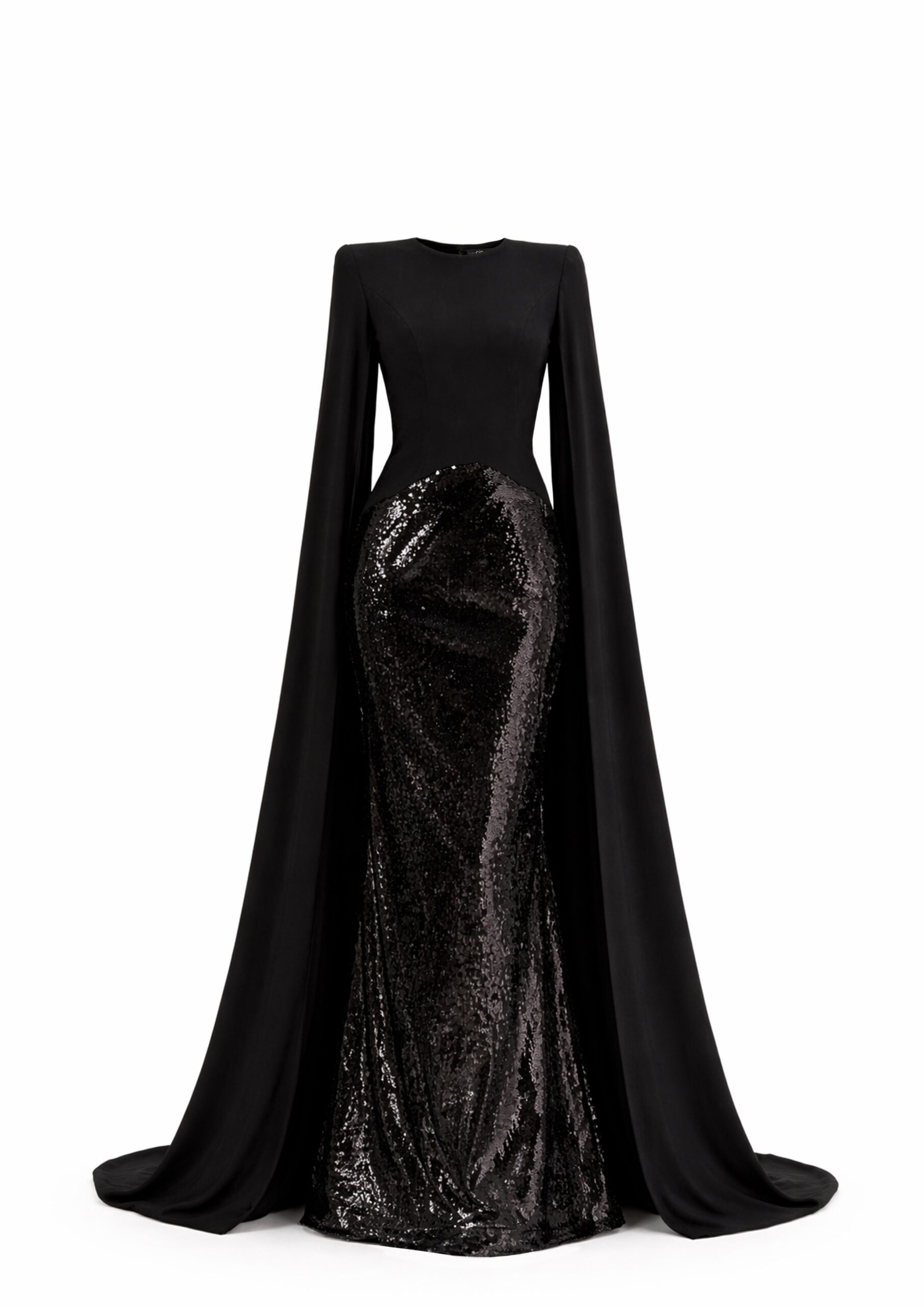 Avaro Figlio Sequin Gown With Cape Sleeves Avaro Figlio